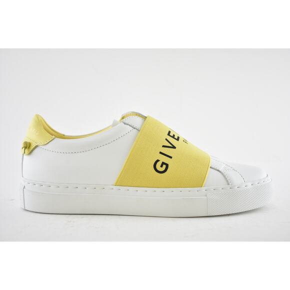 Givenchy Urban Street Knot White Yellow Black Logo Strap Low Top Flat Sneaker 35 - Picture 2 of 11